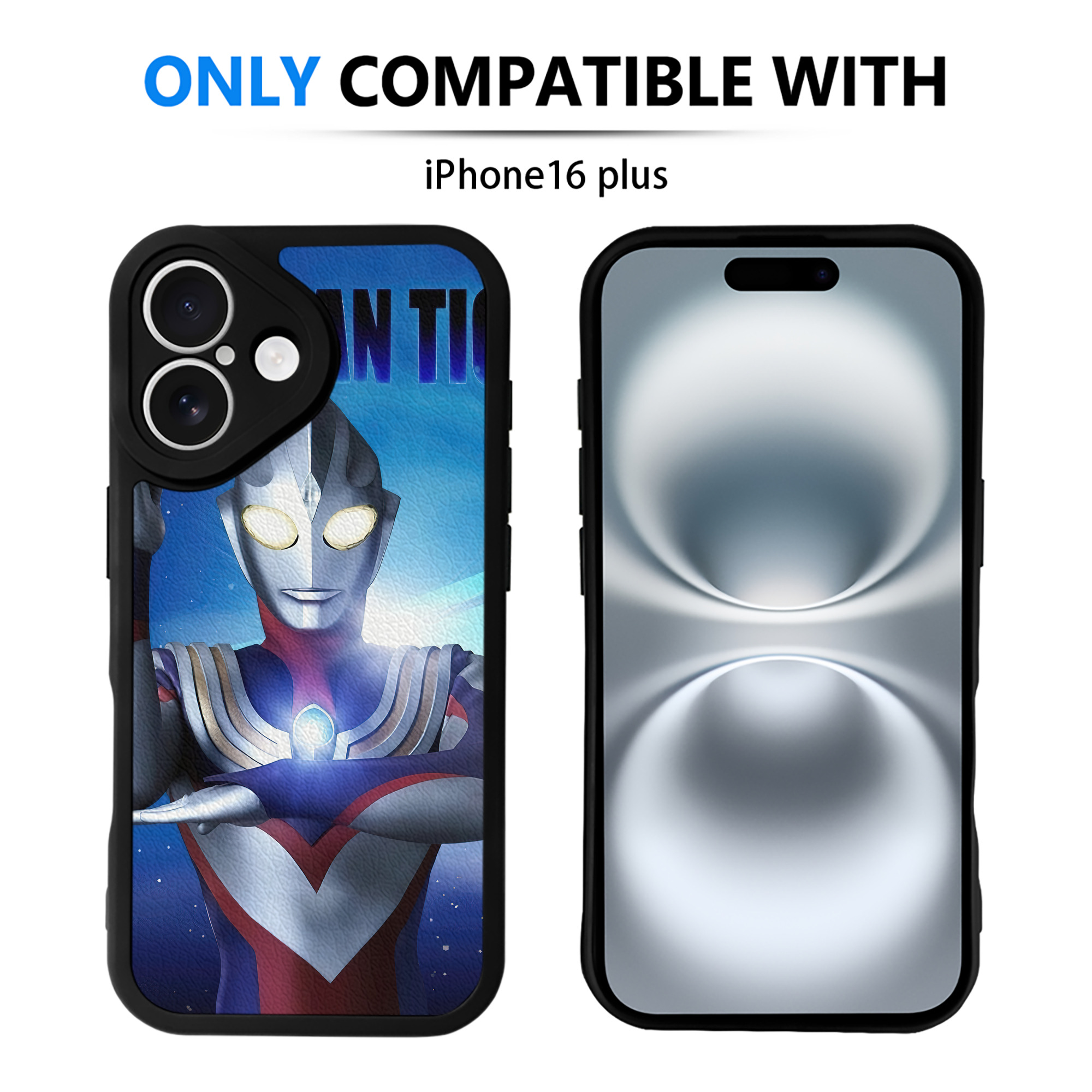 （画像用） ウルトラマン Ultraman 【iPhone 16シリーズ対応】シリコンスマホケース（レザー調） 材質：シリコン